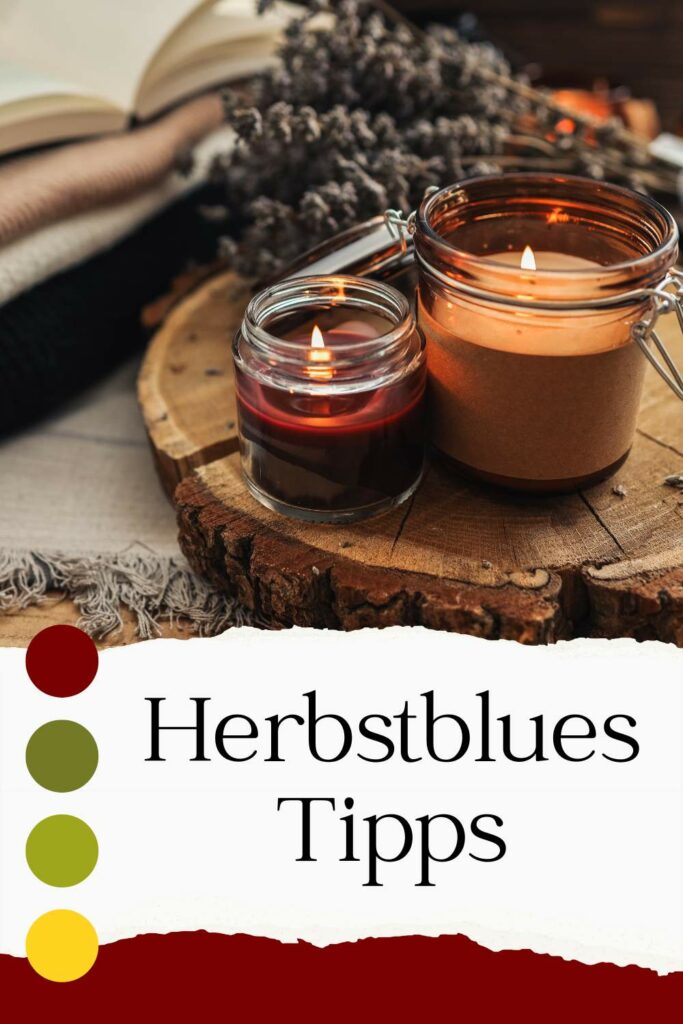 Herbstblues Tipps, Farblich gestalteter Platz.