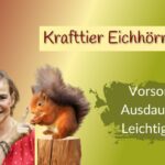 Gaby ist mit einem schamanischen Krafttier, Eichhörnchen zu sehen.